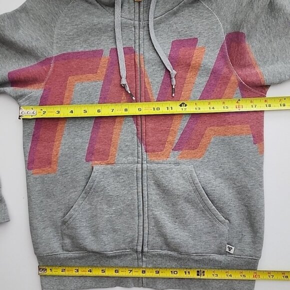 TNA Women's Hoodie Heathered Grey Fleece Lined Front Zip Pockets Size Small - Picture 11 of 12